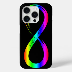 Infinity Symbol Lgbt Gay Pride Rainbow Black iPhone 15 Pro Case
