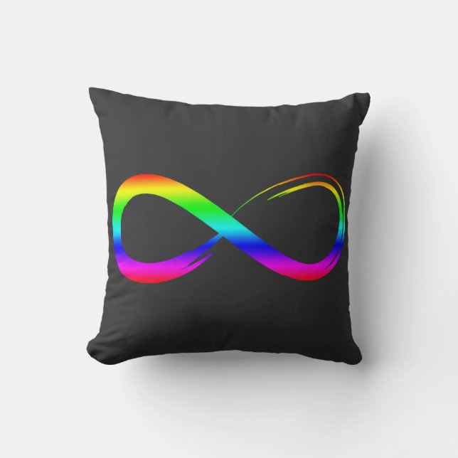 Infinity Symbol Lgbt Gay Pride Rainbow Eternity Throw Pillow (Front)