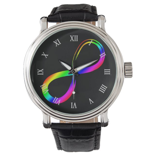 Infinity Symbol Lgbt Gay Pride Rainbow  Watch (Front)