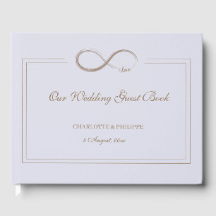 Infinity Symbol Lilac Gray Gold Wedding Guest Book