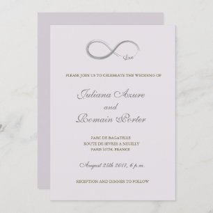 Infinity Symbol Lilac Lavender Minimalist Wedding Invitation