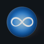 Infinity Symbol | Math button<br><div class="desc">Button with white infinity symbol design on blue background. Great for students,  mathematicians,  math/science teachers,  professors,  researchers or  for any nerds!</div>