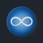 Infinity Symbol | Math button<br><div class="desc">Button with white infinity symbol design on blue background. Great for students,  mathematicians,  math/science teachers,  professors,  researchers or  for any nerds!</div>