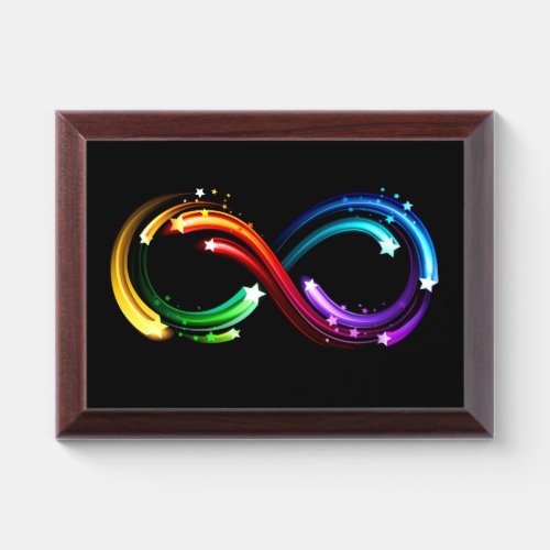 Infinity symbol of rainbow comets award plaque