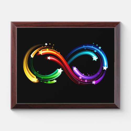 Infinity symbol of rainbow comets award plaque