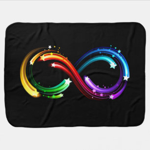 Infinity symbol of rainbow comets baby blanket