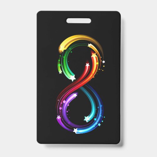 Infinity symbol of rainbow comets badge