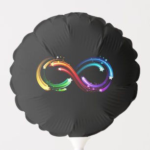 Infinity symbol of rainbow comets balloon