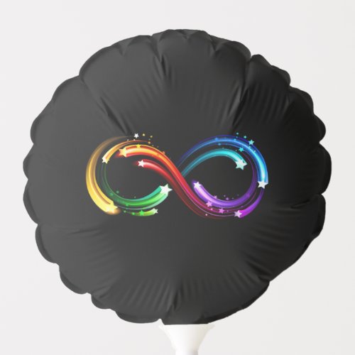 Infinity symbol of rainbow comets balloon