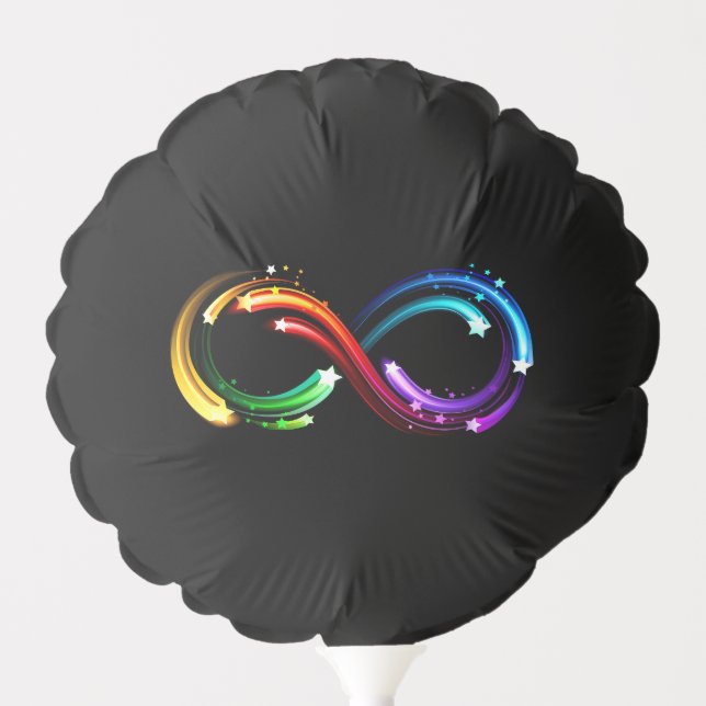 Infinity symbol of rainbow comets balloon (Front)