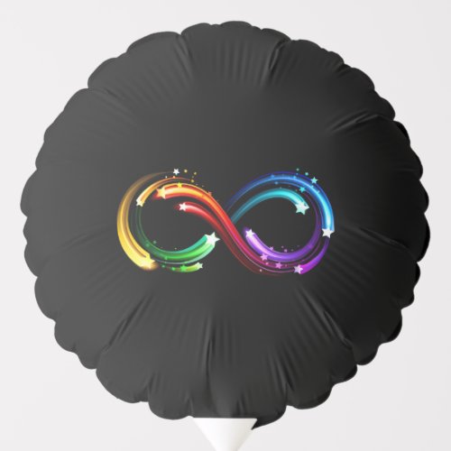 Infinity symbol of rainbow comets balloon