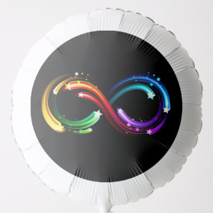 Infinity symbol of rainbow comets balloon