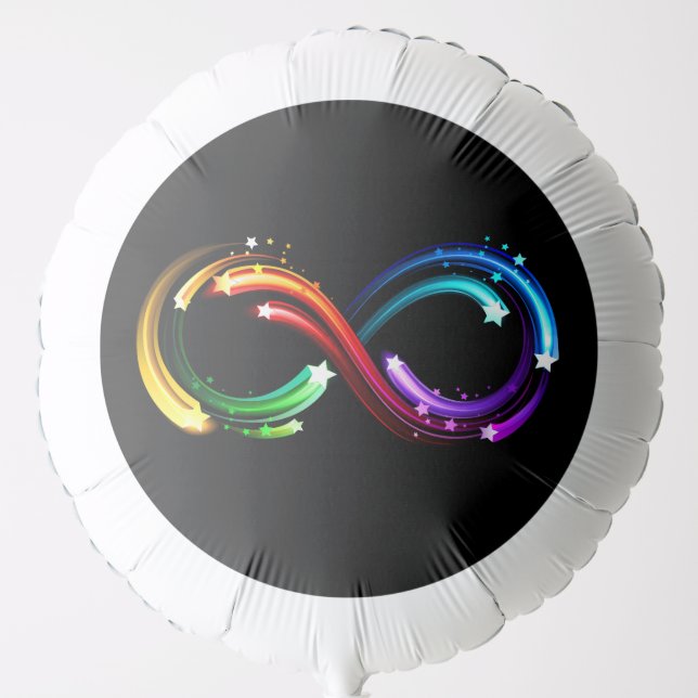 Infinity symbol of rainbow comets balloon (Front)