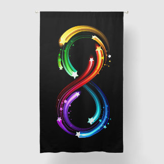 Infinity symbol of rainbow comets blackout curtains