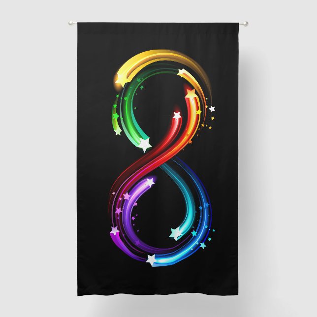 Infinity symbol of rainbow comets blackout curtains (Front)
