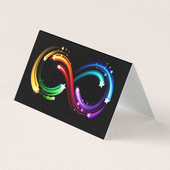 Infinity symbol of rainbow comets business card (Front)