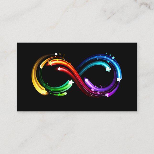 Infinity symbol of rainbow comets business card (Front)