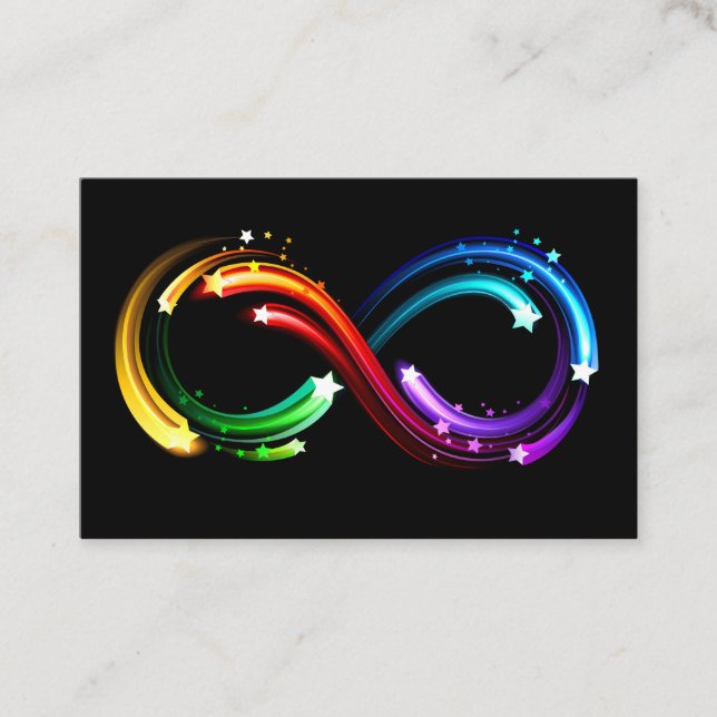 Infinity symbol of rainbow comets business card (Front)