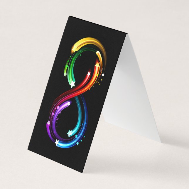 Infinity symbol of rainbow comets business card (Front)