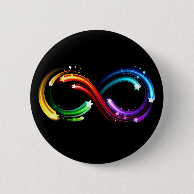 Infinity symbol of rainbow comets button (Front)