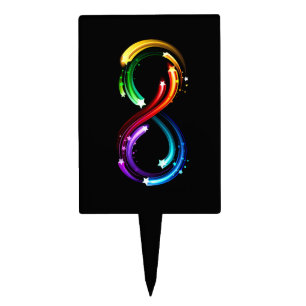 Infinity symbol of rainbow comets cake topper