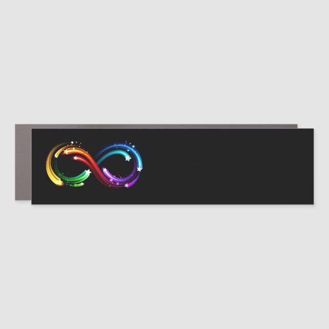 Infinity symbol of rainbow comets car magnet (Front)