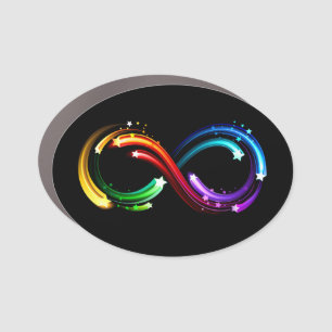 Infinity symbol of rainbow comets car magnet