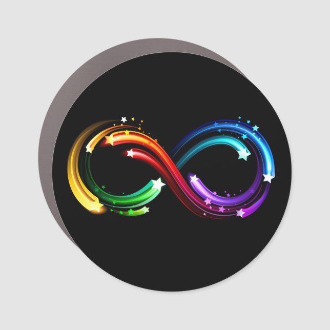 Infinity symbol of rainbow comets car magnet (Front)
