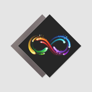 Infinity symbol of rainbow comets car magnet