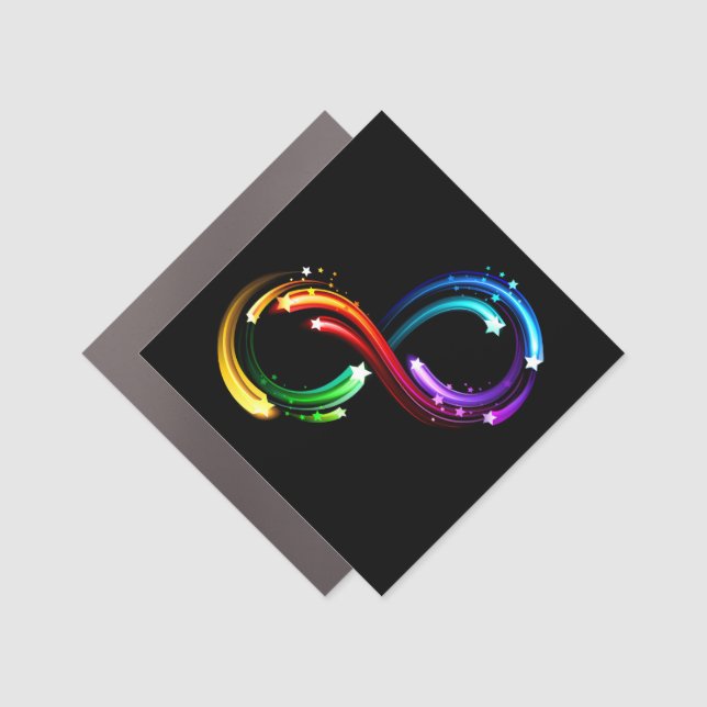 Infinity symbol of rainbow comets car magnet (Front)