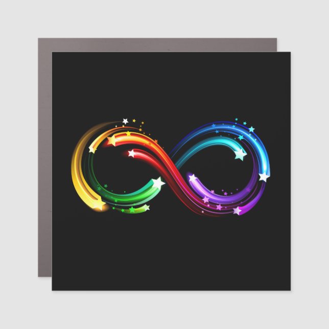 Infinity symbol of rainbow comets car magnet (Front)