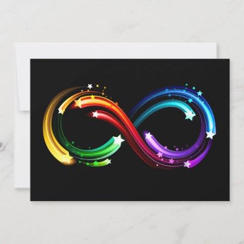 Infinity symbol of rainbow comets card
