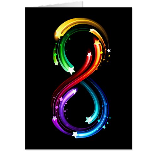 Infinity symbol of rainbow comets card