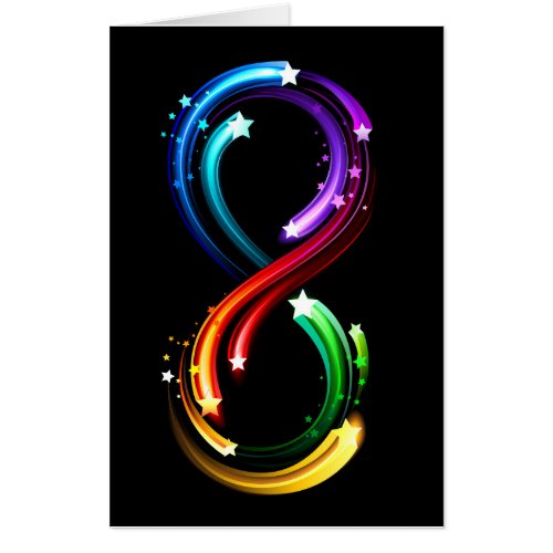 Infinity symbol of rainbow comets card