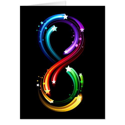 Infinity symbol of rainbow comets card