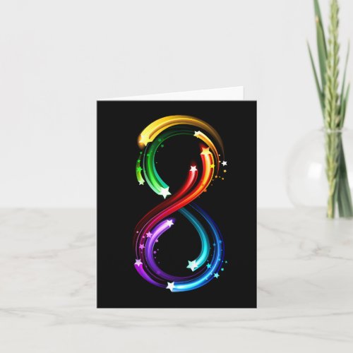Infinity symbol of rainbow comets card