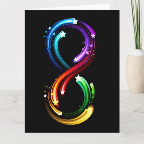Infinity symbol of rainbow comets card