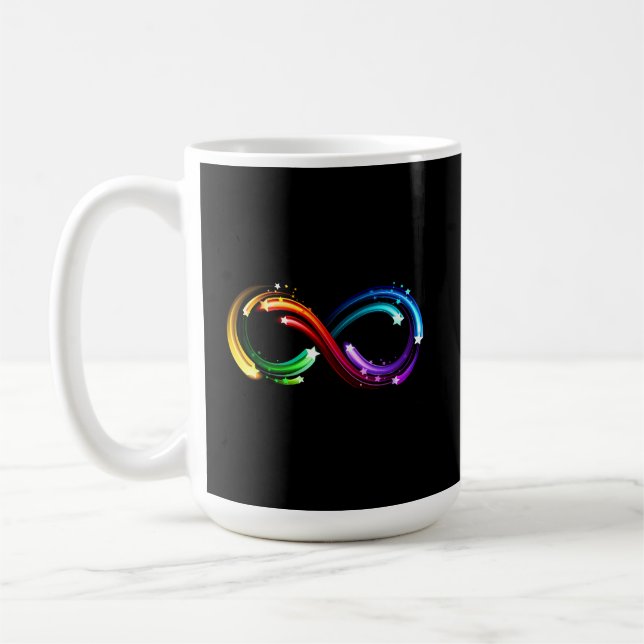 Infinity symbol of rainbow comets coffee mug (Left)