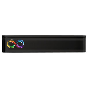 Infinity symbol of rainbow comets desk name plate