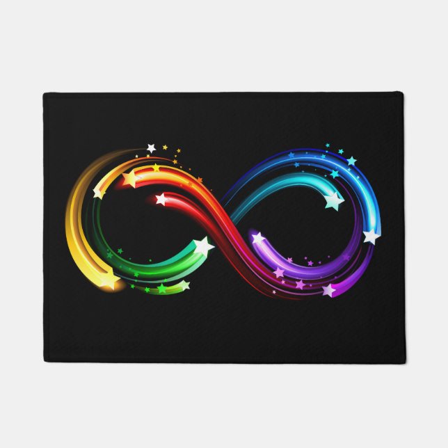 Infinity symbol of rainbow comets doormat (Front)