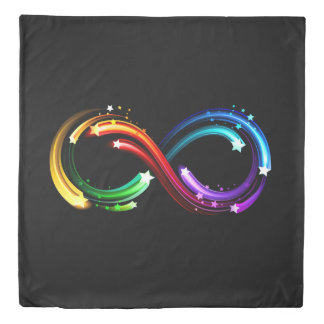 Infinity symbol of rainbow comets duvet cover