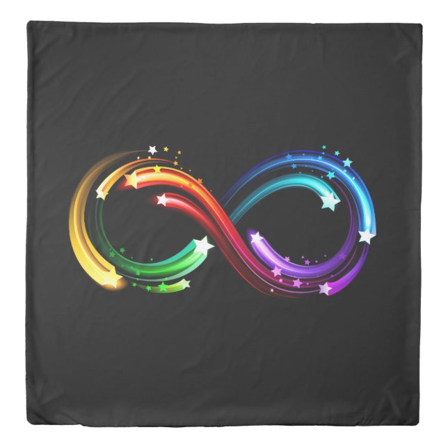 Infinity symbol of rainbow comets duvet cover (Front)