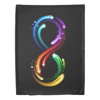 Infinity symbol of rainbow comets duvet cover