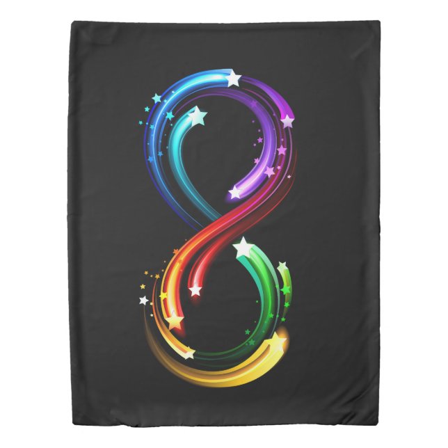 Infinity symbol of rainbow comets duvet cover (Front)