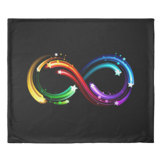 Infinity symbol of rainbow comets duvet cover