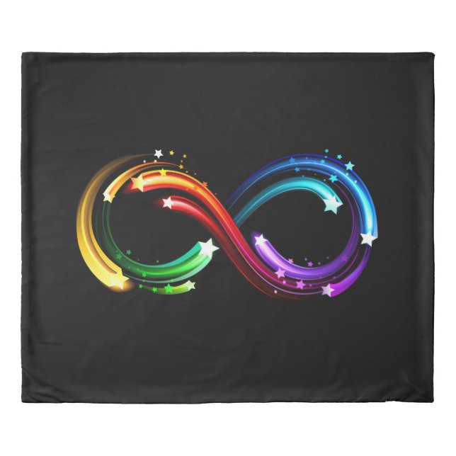Infinity symbol of rainbow comets duvet cover (Front)