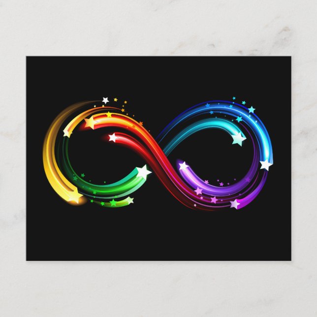 Infinity symbol of rainbow comets enclosure card (Front)