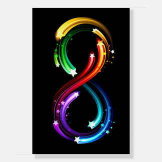 Infinity symbol of rainbow comets foam board