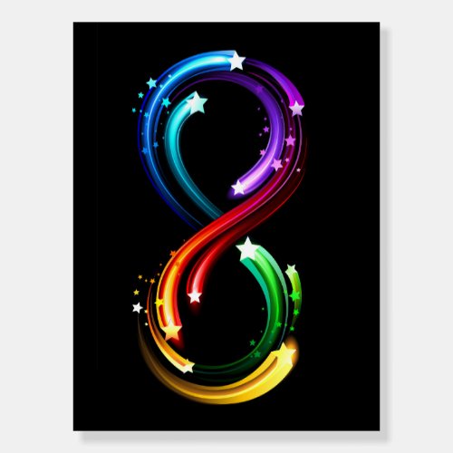 Infinity symbol of rainbow comets foam board