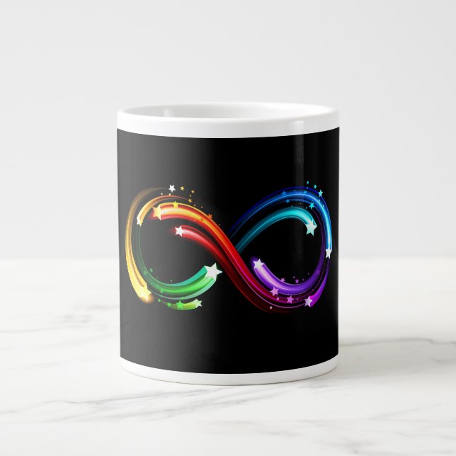 Infinity symbol of rainbow comets giant coffee mug (Front)